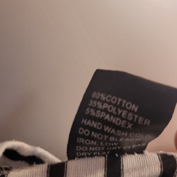 Pol striped babydoll tank lace trim racerback coastal nautical casual top L - Picture 9 of 10